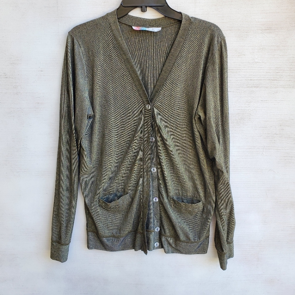 Free People FP Beach Olive Metallic Sweater